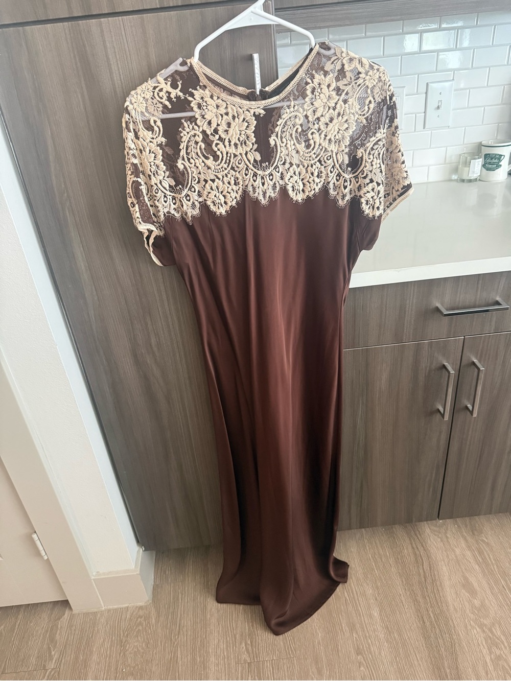 Zara brown satin dress